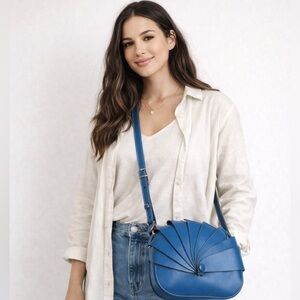 BOLDRINI SELLERIA Chic Blue mare Women's Leather Crossbody Bag